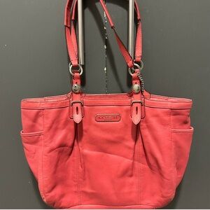 Coach pink Leather Tote Bag